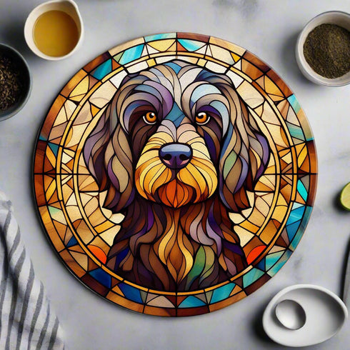 Cockapoo Black Glass Suncatcher Worktop Saver